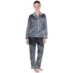 Ice Frost Crystals Satin Long Sleeve Pajamas Set by artworkshop