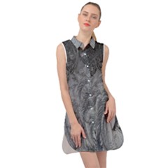 Ice Frost Crystals Sleeveless Shirt Dress by artworkshop