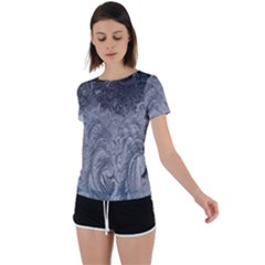 Ice Frost Crystals Back Circle Cutout Sports Tee by artworkshop