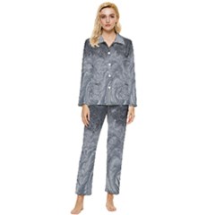 Ice Frost Crystals Womens  Long Sleeve Velvet Pocket Pajamas Set by artworkshop