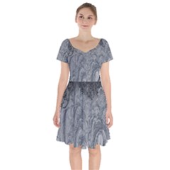 Ice Frost Crystals Short Sleeve Bardot Dress by artworkshop