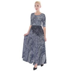 Ice Frost Crystals Half Sleeves Maxi Dress