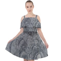 Ice Frost Crystals Cut Out Shoulders Chiffon Dress by artworkshop