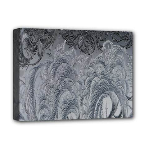 Ice Frost Crystals Deluxe Canvas 16  X 12  (stretched)  by artworkshop