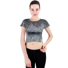 Ice Frost Crystals Crew Neck Crop Top by artworkshop