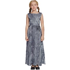 Ice Frost Crystals Kids  Satin Sleeveless Maxi Dress