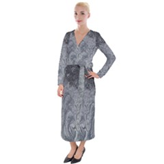 Ice Frost Crystals Velvet Maxi Wrap Dress by artworkshop