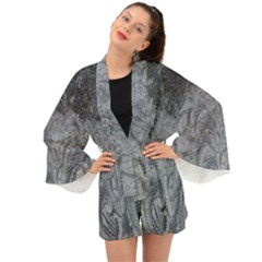 Ice Frost Crystals Long Sleeve Kimono by artworkshop