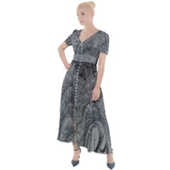 Ice Frost Crystals Button Up Short Sleeve Maxi Dress by artworkshop