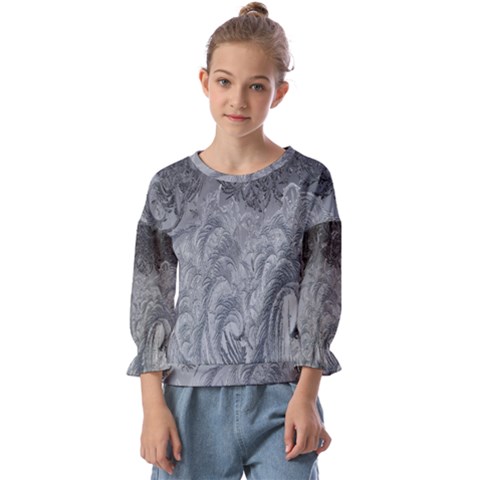 Ice Frost Crystals Kids  Cuff Sleeve Top by artworkshop