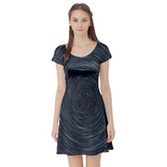  Stars Rotation  Short Sleeve Skater Dress by artworkshop