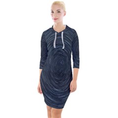  Stars Rotation  Quarter Sleeve Hood Bodycon Dress by artworkshop