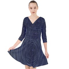  Stars Rotation  Quarter Sleeve Front Wrap Dress by artworkshop