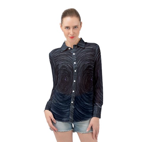  Stars Rotation  Long Sleeve Chiffon Shirt by artworkshop