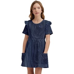  Stars Rotation  Kids  Frilly Sleeves Pocket Dress