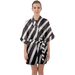  Zebra Pattern  Half Sleeve Satin Kimono  by artworkshop