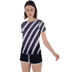  Zebra Pattern  Back Circle Cutout Sports Tee by artworkshop