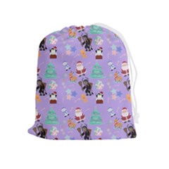 Purple Krampus Christmas Drawstring Pouch (xl)