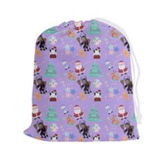 Purple Krampus Christmas Drawstring Pouch (2xl)