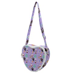 Purple Krampus Christmas Heart Shoulder Bag