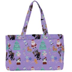 Purple Krampus Christmas Canvas Work Bag