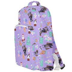 Purple Krampus Christmas Double Compartment Backpack