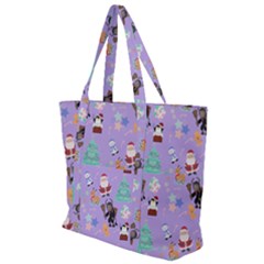 Purple Krampus Christmas Zip Up Canvas Bag