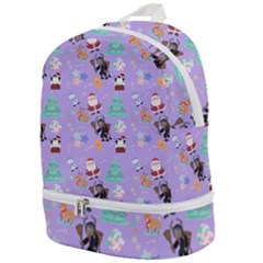 Purple Krampus Christmas Zip Bottom Backpack