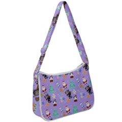 Purple Krampus Christmas Zip Up Shoulder Bag