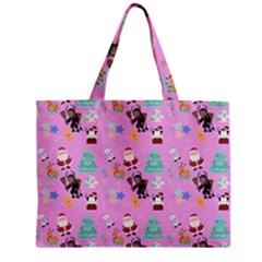 Pink Krampus Christmas Zipper Mini Tote Bag