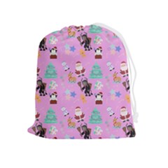 Pink Krampus Christmas Drawstring Pouch (xl)