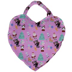 Pink Krampus Christmas Giant Heart Shaped Tote