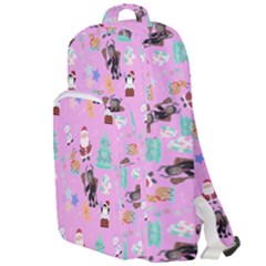 Pink Krampus Christmas Double Compartment Backpack