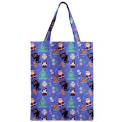 Blue Krampus Christmas Zipper Classic Tote Bag