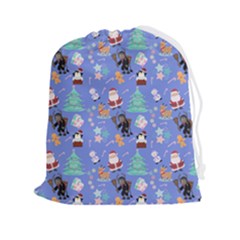 Blue Krampus Christmas Drawstring Pouch (2xl)