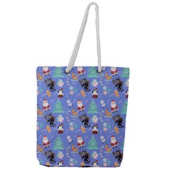 Blue Krampus Christmas Full Print Rope Handle Tote (large) by NerdySparkleGoth