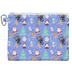 Blue Krampus Christmas Canvas Cosmetic Bag (xxl)