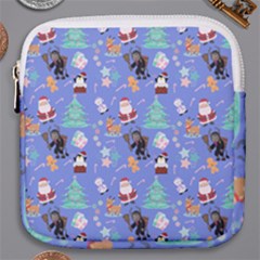 Blue Krampus Christmas Mini Square Pouch