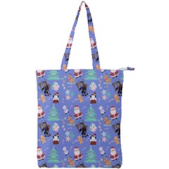 Blue Krampus Christmas Double Zip Up Tote Bag