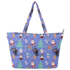 Blue Krampus Christmas Full Print Shoulder Bag