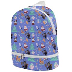 Blue Krampus Christmas Zip Bottom Backpack