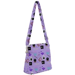 Pale Purple Goth Zipper Messenger Bag