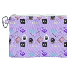 Pale Purple Goth Canvas Cosmetic Bag (xl)