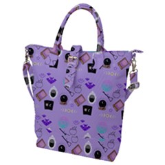 Pale Purple Goth Buckle Top Tote Bag