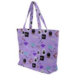 Pale Purple Goth Zip Up Canvas Bag