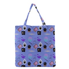 Pale Blue Goth Grocery Tote Bag