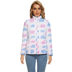 Background Collor Women s Puffer Bubble Jacket Coat by nate14shop