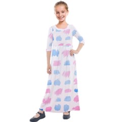 Background Collor Kids  Quarter Sleeve Maxi Dress by nate14shop