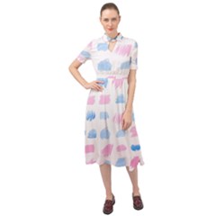 Background Collor Keyhole Neckline Chiffon Dress by nate14shop