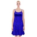 Background-blue Spaghetti Strap Velvet Dress View1